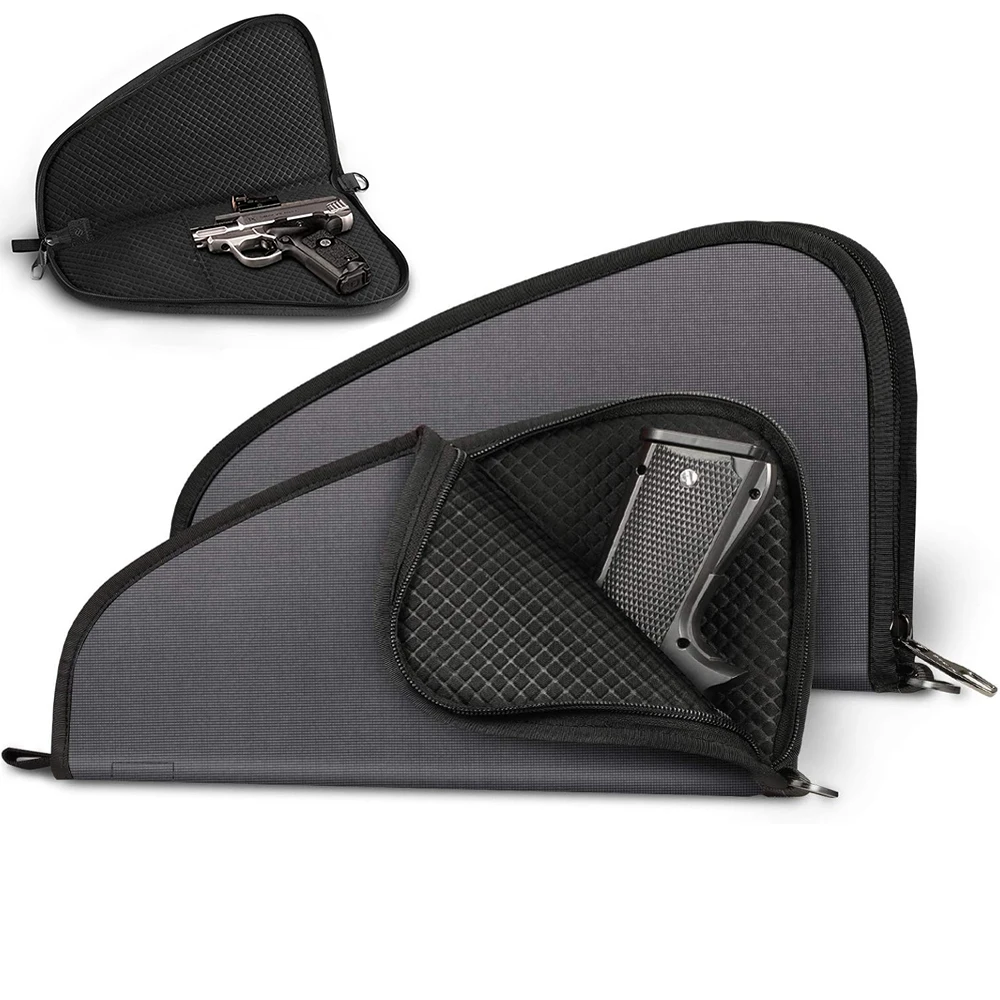 Bolsa táctica para pistola, bolsa de almacenamiento suave para pistola, estuche para pistola de transporte cancelado con forro acolchado para pistolas compactas y de tamaño completo