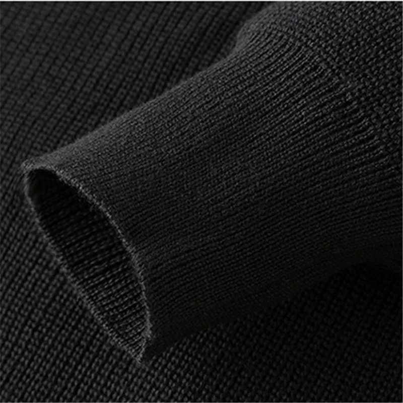 Jerséis con cuello vuelto para hombre, suéter tejido de manga larga, jerséis informales lisos con media cremallera, prendas de punto holgadas para primavera y otoño - imagen 5