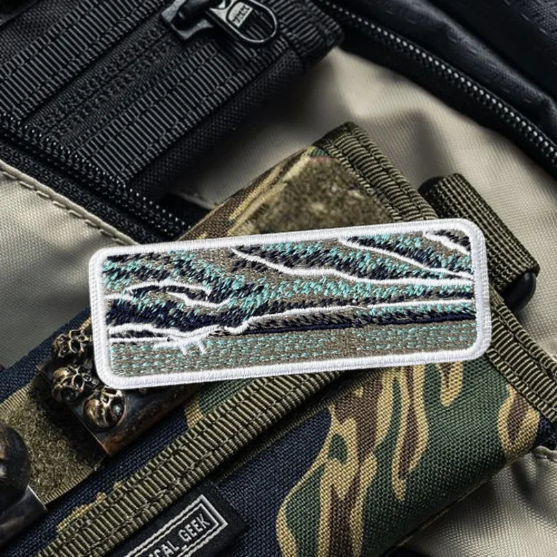 Parche bordado ondulado para chaleco táctico, sombreros con gancho y bucle, insignia de moral, mochila, pegatinas decorativas, parches para brazalete para ropa - imagen 4
