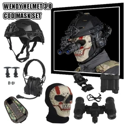Casco táctico Wendy 3.0 con máscara y gafas visión nocturna integradas
