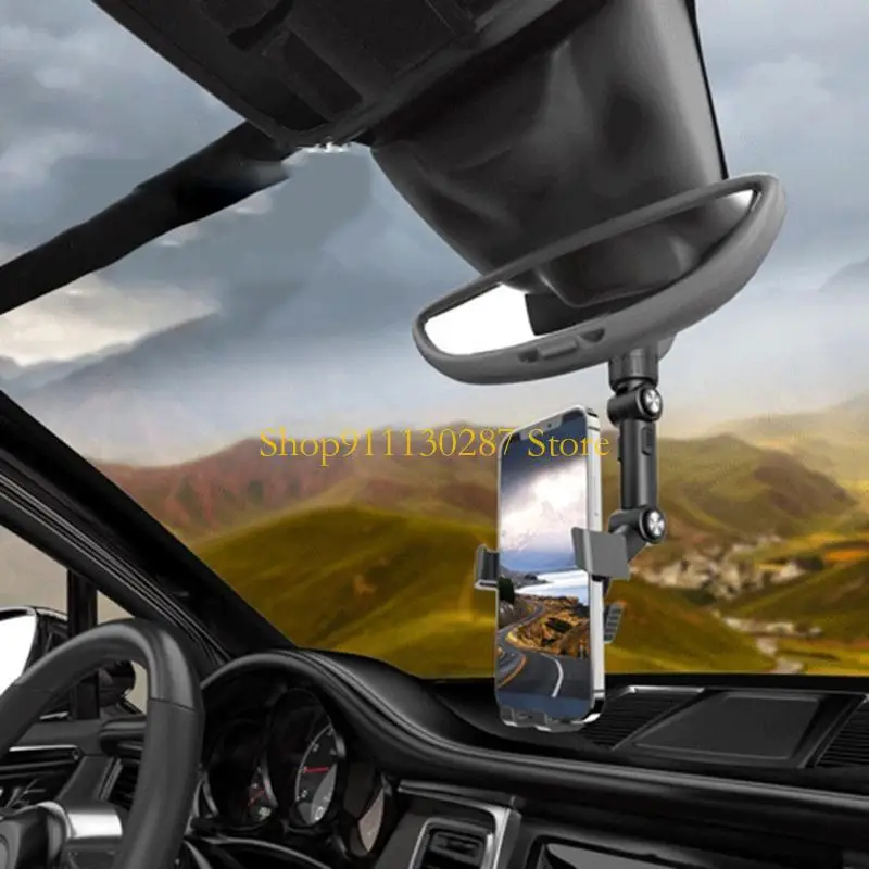 J1HC Universal Mobile Supricto móvil Monte cámara trasera Mirror GPS GPS CAR STAPTER PHOETHER STABLE STAN - imagen 4