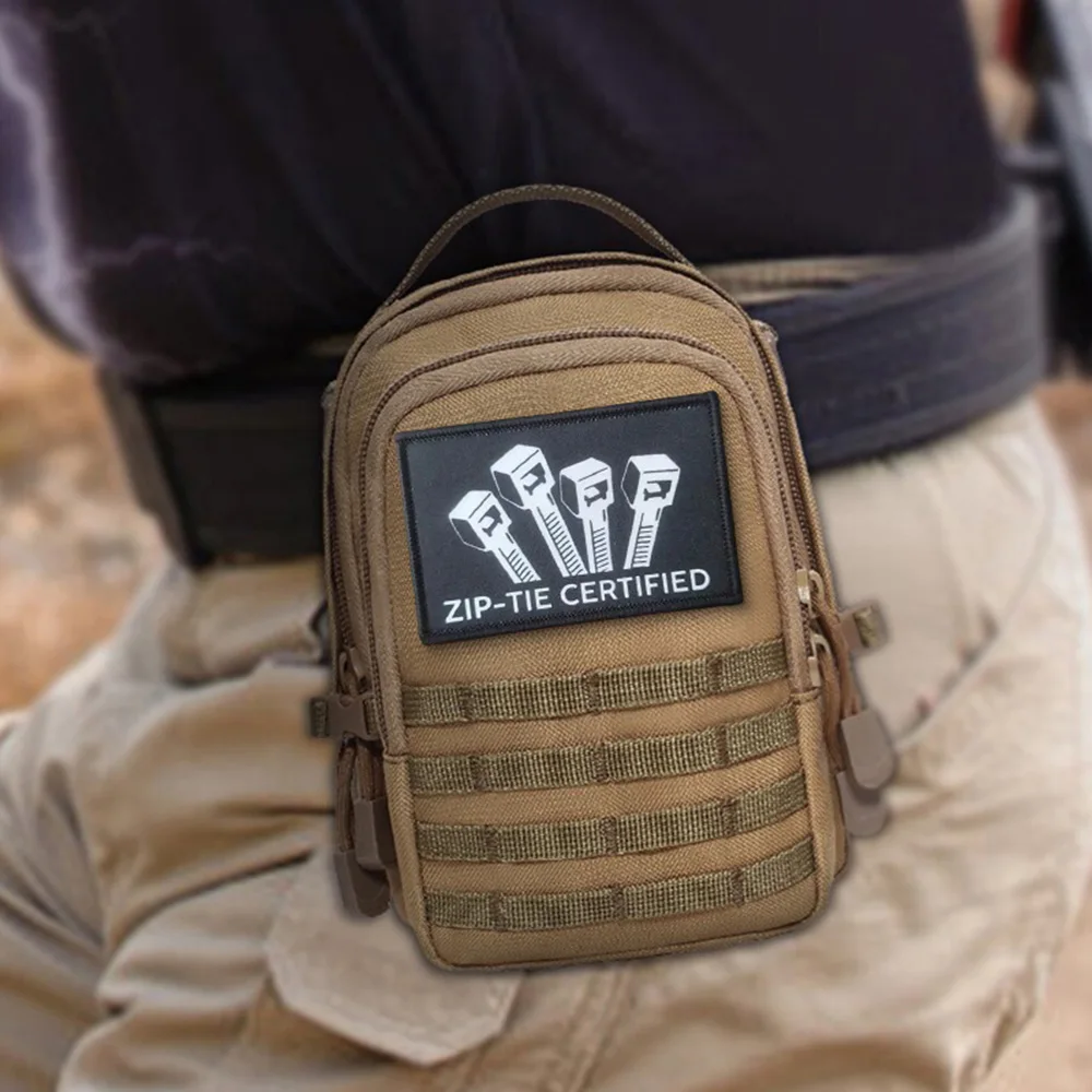 Parche táctico moral certificado con cremallera, parche divertido con gancho y bucle, insignia militar, brazalete, pegatinas para mochila - imagen 3