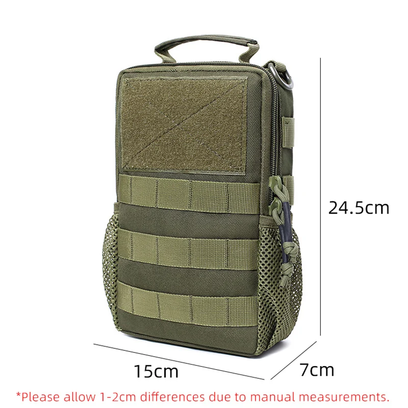 Bolsa de ciclismo frontal para hombre, riñonera táctica militar Molle para senderismo, escalada, Camping, viajes al aire libre, hombro cruzado - imagen 3