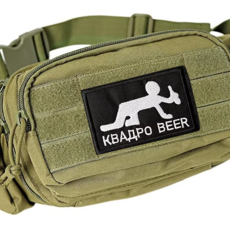 Parche táctico bordado humor BEER con velcro para chaleco