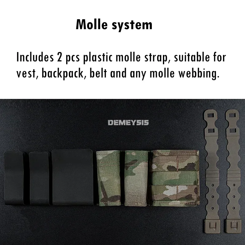 Bolsas tácticas para revistas de 5,56 + 9mm, bolsa corta con inserto de cuña para M4 G17 AR15 Mags, cinturón MOLLE, bolsa de transporte para chaleco - imagen 3