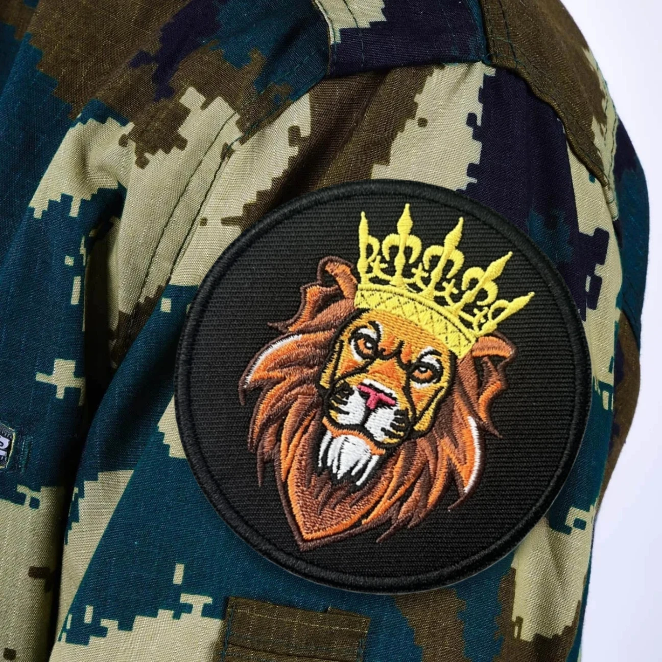 Insignia de moral divertida de León, parches bordados para ropa, brazalete militar táctico, gancho y bucle, accesorios para mochila, pegatinas