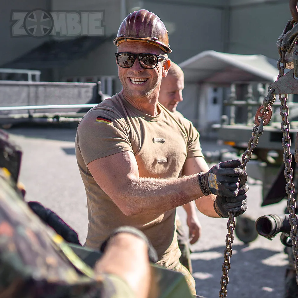 Camiseta de manga corta de secado rápido, camiseta interior alemana para entrenamiento físico táctico al aire libre, deportes, correr, Fitness, Color arena - imagen 3