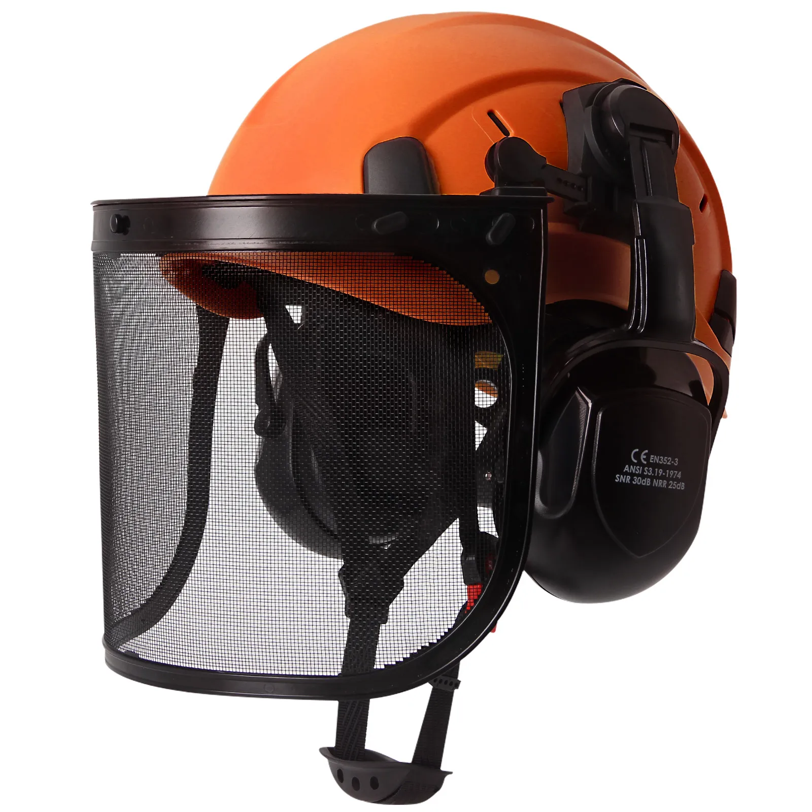 Casco de seguridad forestal Industrial, visera, orejeras, motosierra, arborist, sombrero duro, gafas CE ABS, trabajo de construcción, tapa dura