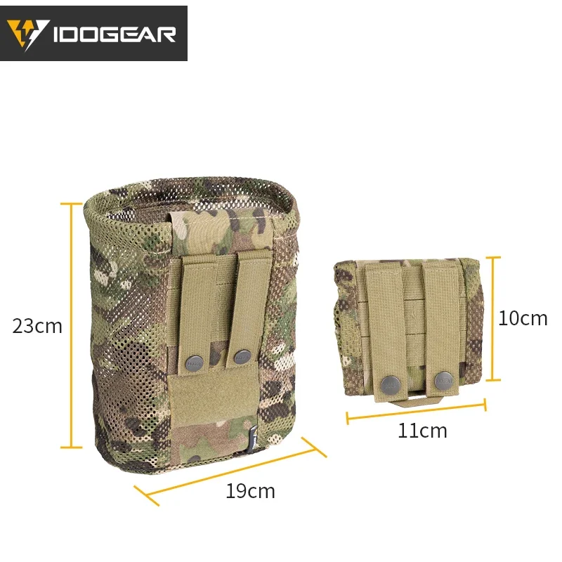 IDOGEAR bolsa de descarga táctica plegable de alta capacidad malla de nailon MOLLE cinturón Compatible ligero duradero solapa con cordón 3595 - imagen 5