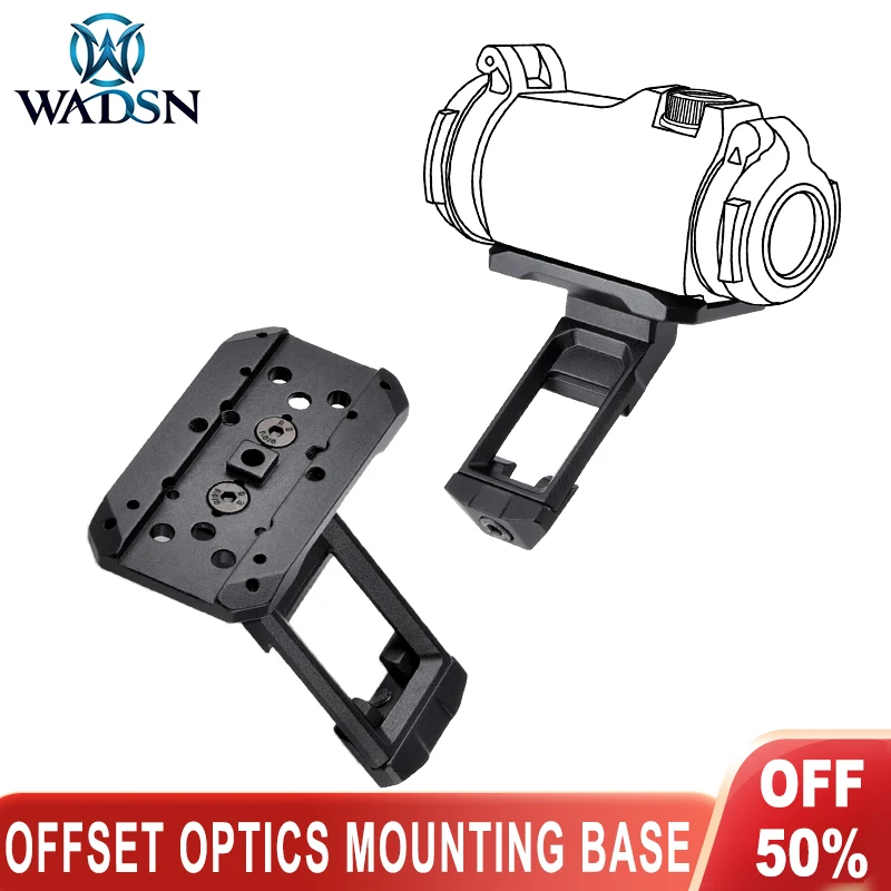 WADSN Base de Metal montado en el lado montaje óptico sesgado SI 45 ° lateral montado adecuado para accesorios de caza dispositivo