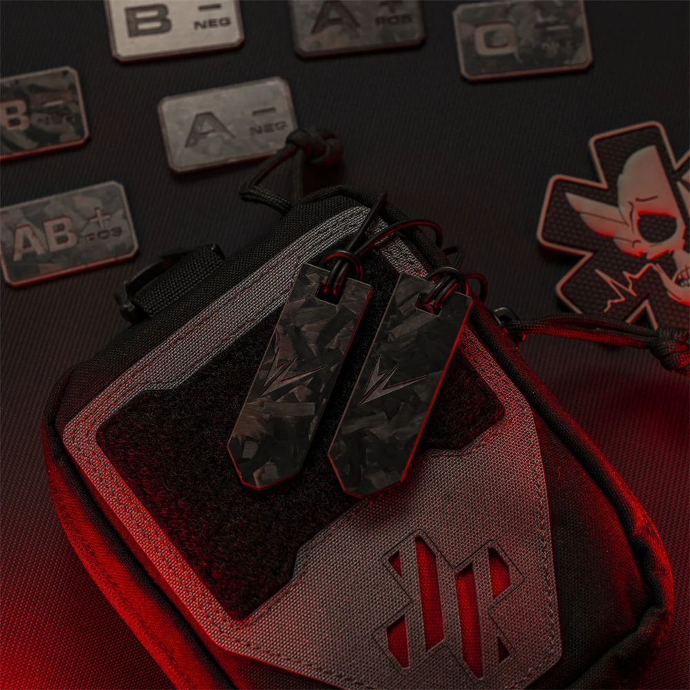 Carbon Fiber Pull Handle Patch Black Label Series for Tactical Backpack Functional EDC DIY Bag Accessory Decor - imagen 2