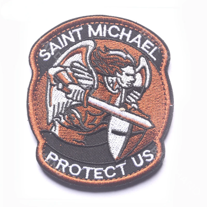 Parche de Saint Michael Protect Us, insignia bordada de PVC 3D de combate táctico de Saint Michael para apliques de gorra, parche para brazalete militar - imagen 5