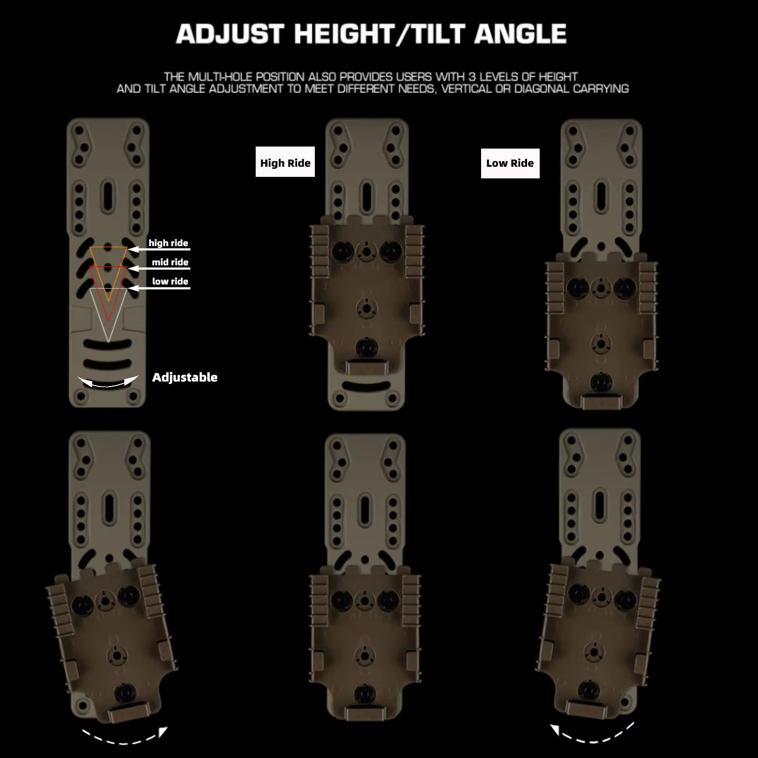 Adaptador táctico funda pierna - Correa y sistema bloqueo rápido - imagen 3