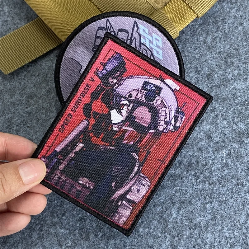 Weilan archivos Kangna insignia de animación de hoja trasera, gancho y bucle, parche de pistola superelectromagnética bidimensional, pegatina de mochila - imagen 5