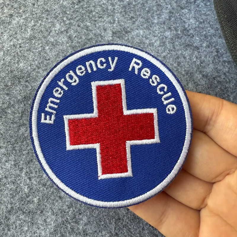 Parche táctico "Rescate de emergencia", insignia de moral bordada, brazalete militar con gancho y bucle, mochila decorativa - imagen 2