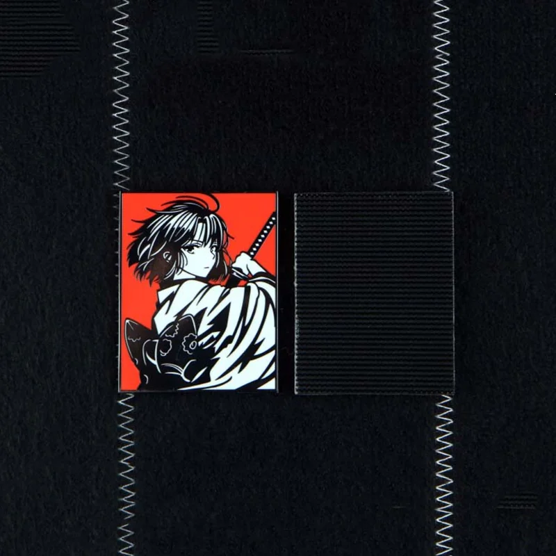 Parche de Metal Ryougi Shiki de Garden of Sinners, insignia táctica decorativa para mochila de chica de Anime japonés con gancho para fanáticos - imagen 5