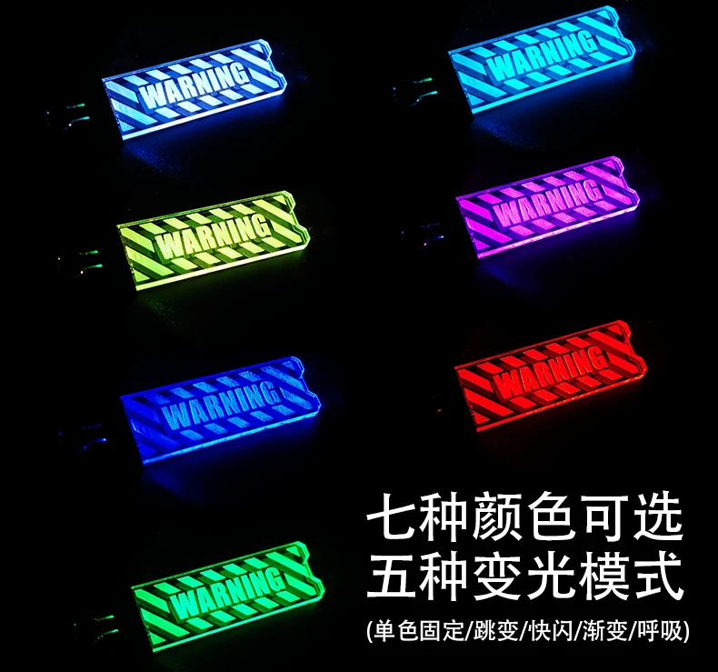 Llavero táctico con función intermitente de advertencia, luz Led que cambia de Color, puntas de seguridad portátiles recargables, tira de luz brillante - imagen 3