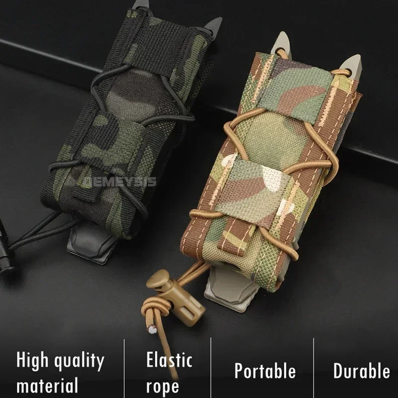 Bolsa táctica para revistas de 9mm, soporte rápido para pistola, para cinturón, Molle, fundas de caza, 2 uds. - imagen 2