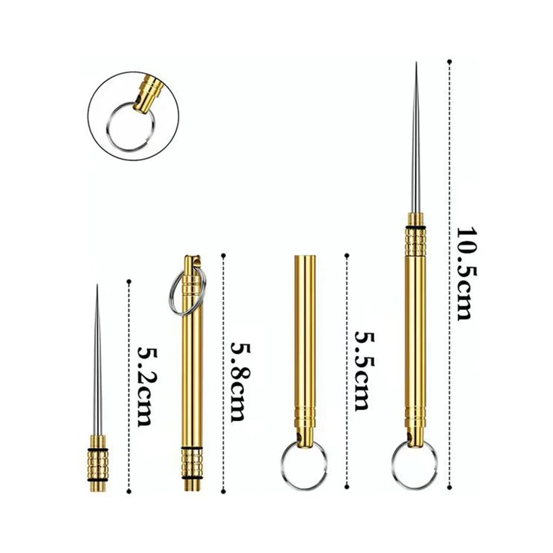 Palillo de dientes de bolsillo para exteriores, Mini palillo de dientes portátil EDC de titanio, tenedor de fruta, herramienta de Camping, tubo de palillo de dientes más duradero que el hilo dental - imagen 2