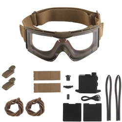 Gafas de Tiro al Aire Libre, Desempañador Táctico, Ventilador Desempañador, Kit Antivaho, Gafas de Airsoft Inalámbricas, Desempañador, Velocidad del Viento Ajustable
