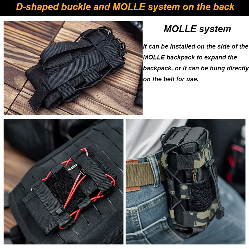 Bolsa táctica para Radio Molle, bolsa de agua para teléfono móvil, bolsillo para revistas, accesorios de caza al aire libre - imagen 4