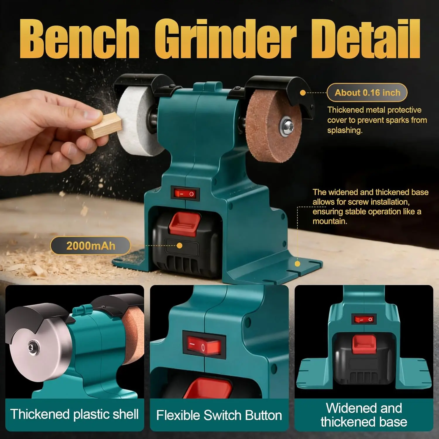 Makita amoladora de banco inalámbrica para afilar y pulir cuchillos - imagen 3