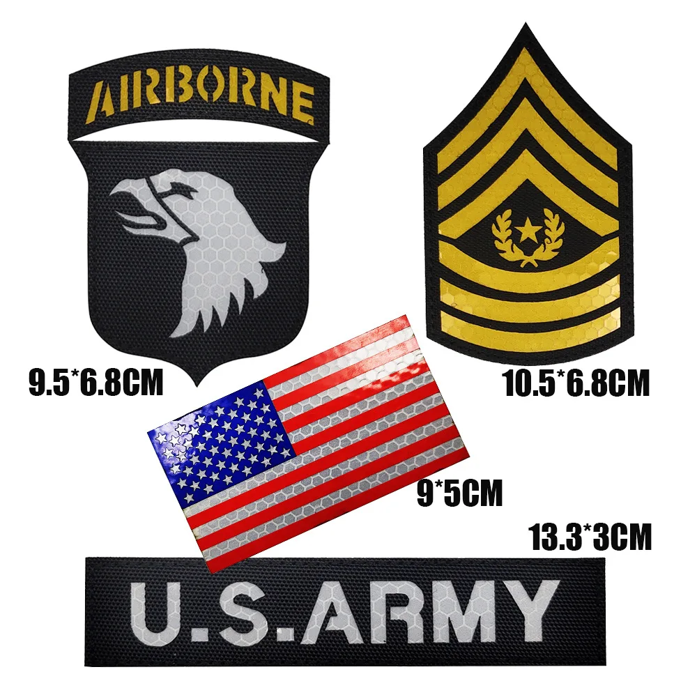Parche de bandera reflectante infrarroja IR, insignia táctica militar de Línea Azul, sujetador de motorista, EE. UU., EE. UU. - imagen 5