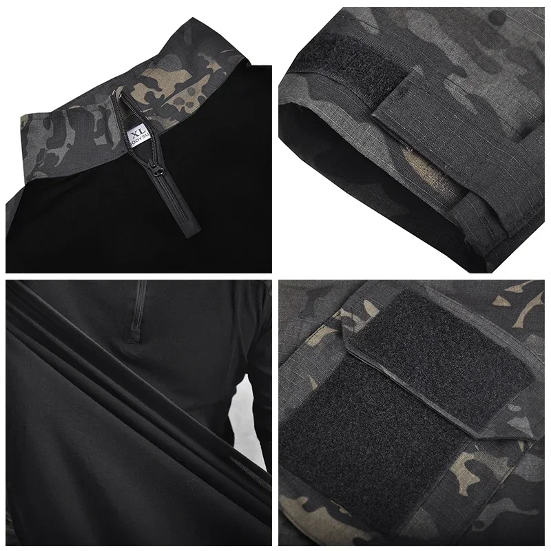 HAN WILD Softair camisa táctica de algodón para hombres, ropa de trabajo de combate, Camuflaje, manga larga, ropa de escalada Airsoft, Tops - imagen 5