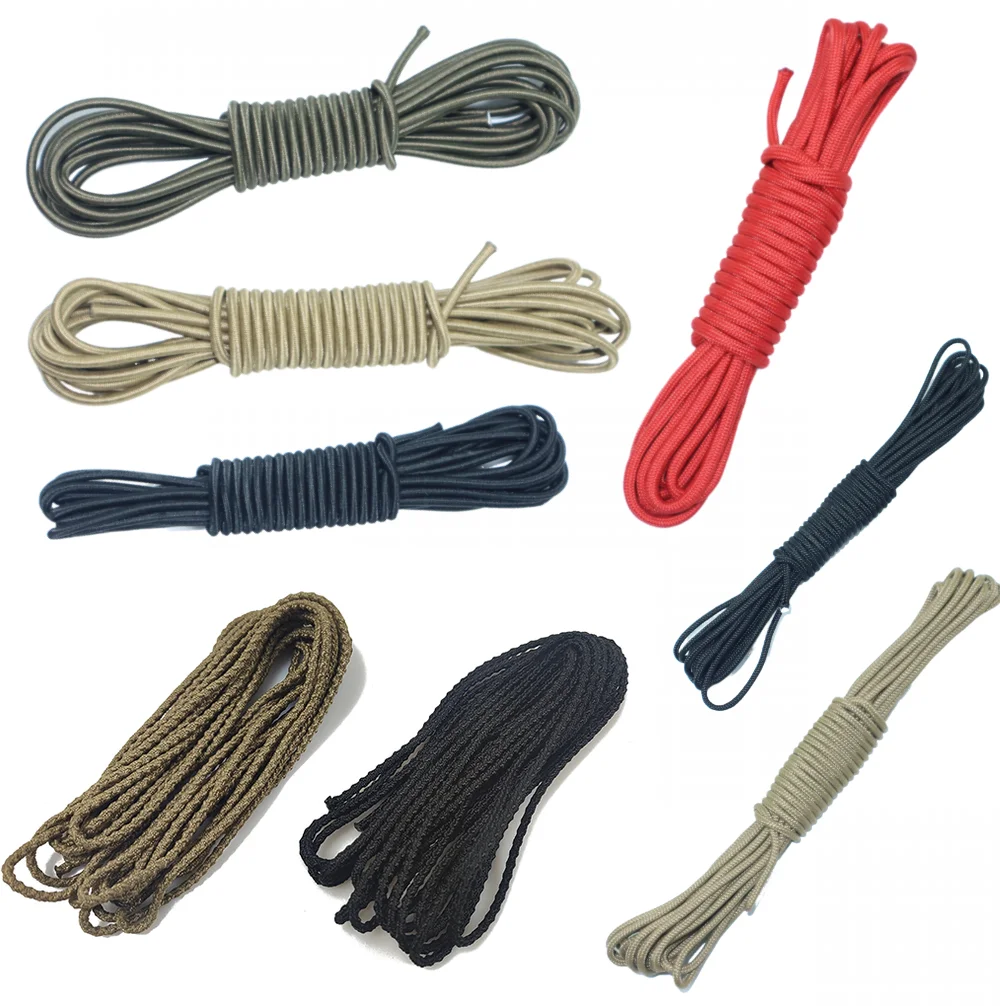 Cordón de bloqueo positivo de nailon retardante táctico de 5 yardas, cuerda para paraguas, cuerda para atar la cabeza con cremallera DIY para chaleco, mochila con bolsillo para el vientre