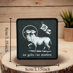 Parche estampado punk No Gods/Masters táctico militar gancho y bucle