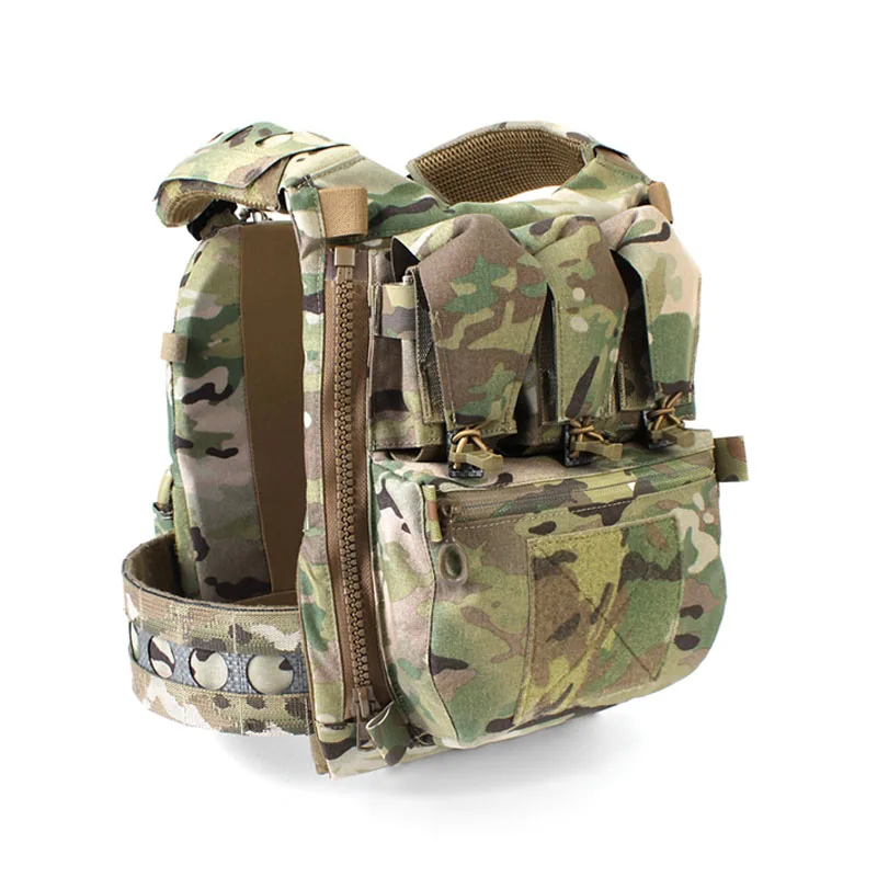 Chaleco táctico FCPC V5, bolsa de Panel trasero con cremallera, bolsa Triple, mochila multiusos para exteriores - imagen 4