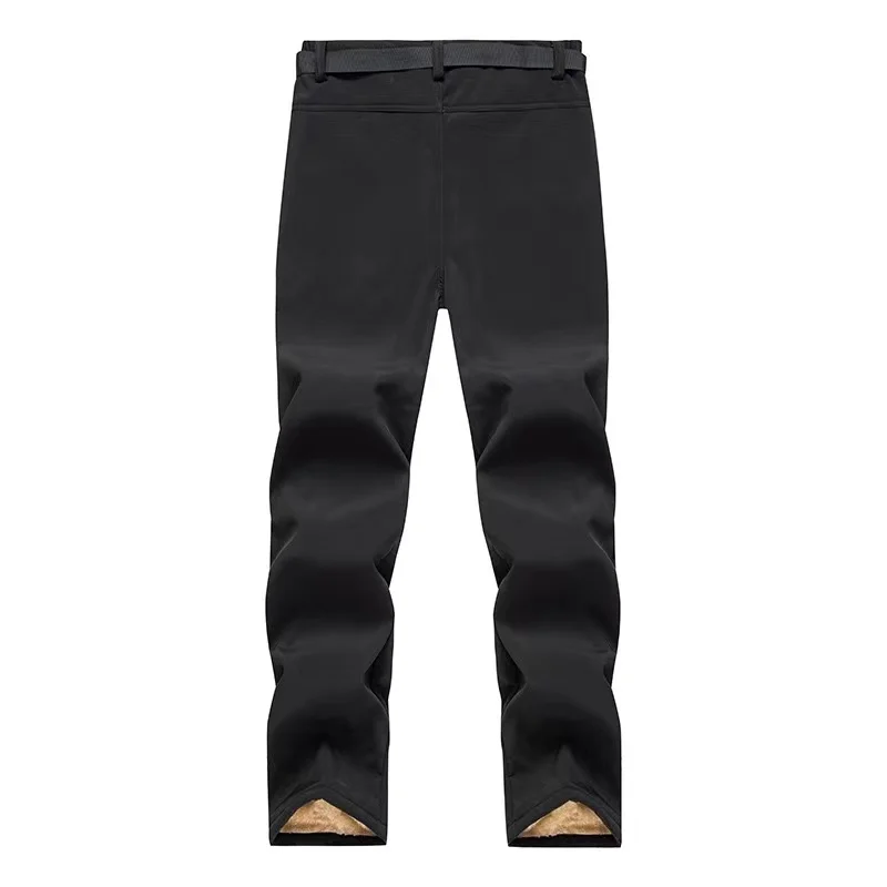 Pantalones térmicos de lana para mujer, pantalones elásticos impermeables de piel de cordero, senderismo, Camping, escalada, esquí, gran tamaño, invierno al aire libre - imagen 5
