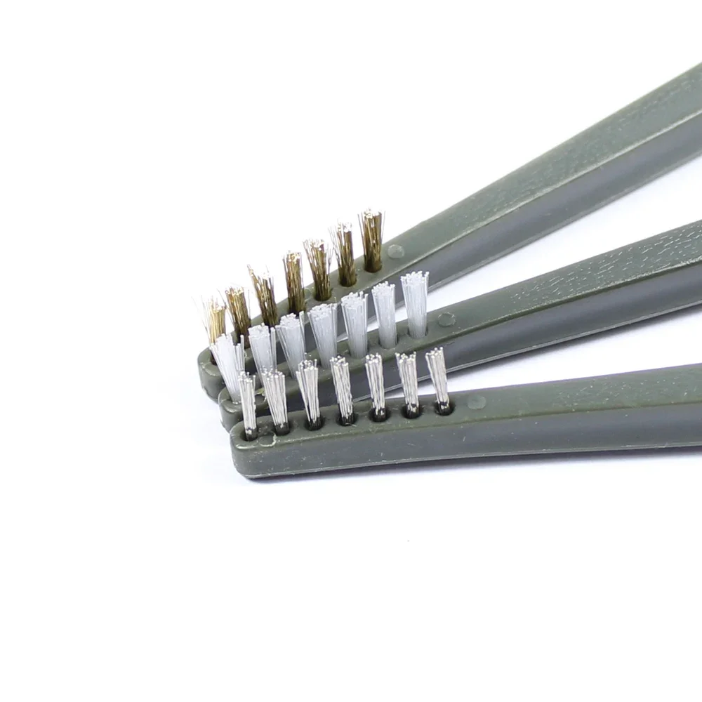 Cepillo de alambre de acero + juego de púas de nailon, Kit de limpieza de pistola Universal, accesorios de pistola táctica, herramienta de limpieza de Rifle de caza, 3 piezas, 4 piezas - imagen 5