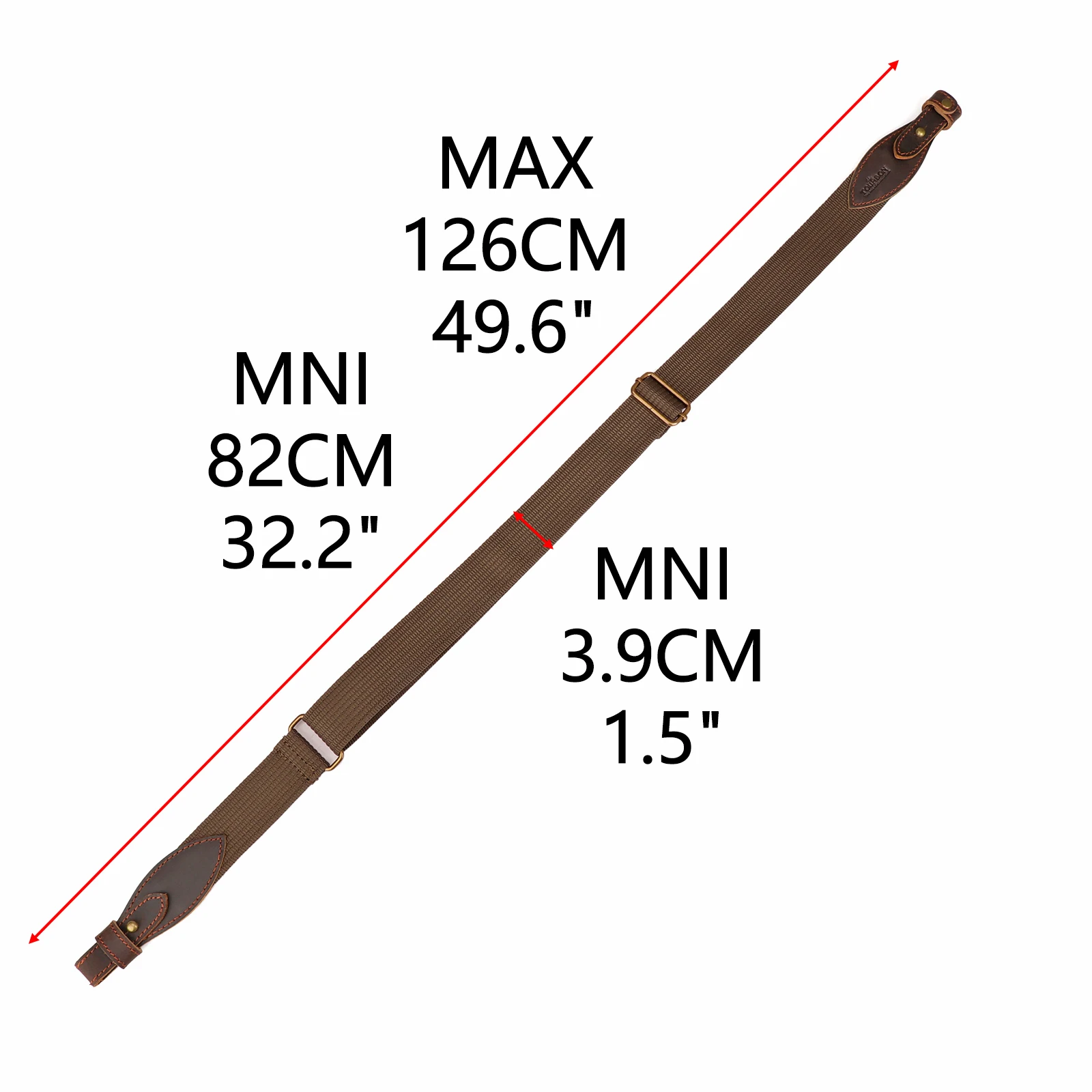 Accesorios de caza Tourbon, correa de hombro para Rifle de lona y cuero, eslinga para pistola, tiro, 82-126CM, ajustable (muito al azar) - imagen 2