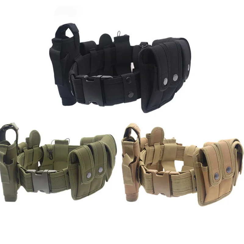 Protector de seguridad táctico multifuncional 10 en 1, cinturón de trabajo, funda para pistola, juego de bolsa para revistas, Kit de utilidad, cinturón, suministros de policía militar - imagen 2