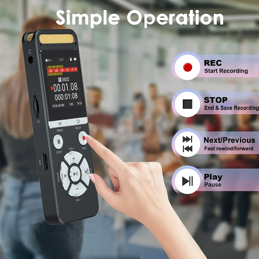 Grabadora de voz AI profesional 9126KBPS Audio de alta resolución para entrevistas reuniones conferencias colección de evidencias grabadora de reducción de ruido - imagen 4