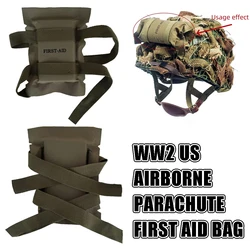 Réplica de bolsa de primeros auxilios paracaídas aerotransportada de EE. UU. WW2, casco M1C, bolsa de primeros auxilios, colección de vendaje, equipo médico