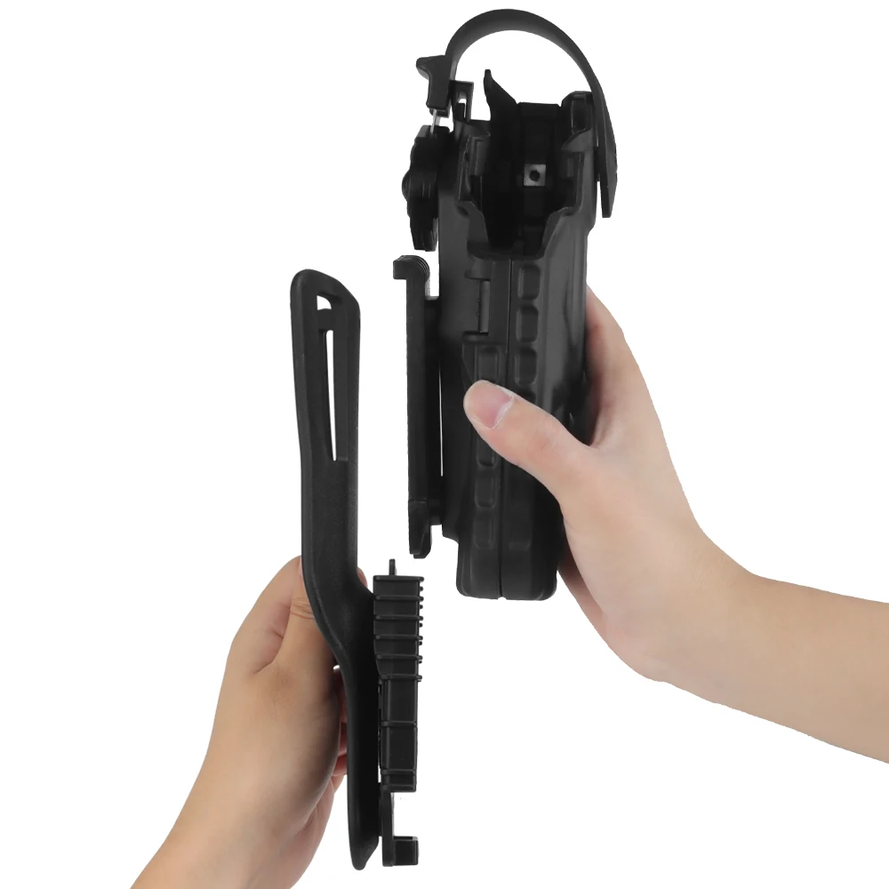 Funda táctica SIG P320 M17/M18, funda para pistola MK-17 Airsoft, doble bloqueo de seguridad con cinturón, plataforma de pierna caída, sistema QLS - imagen 5