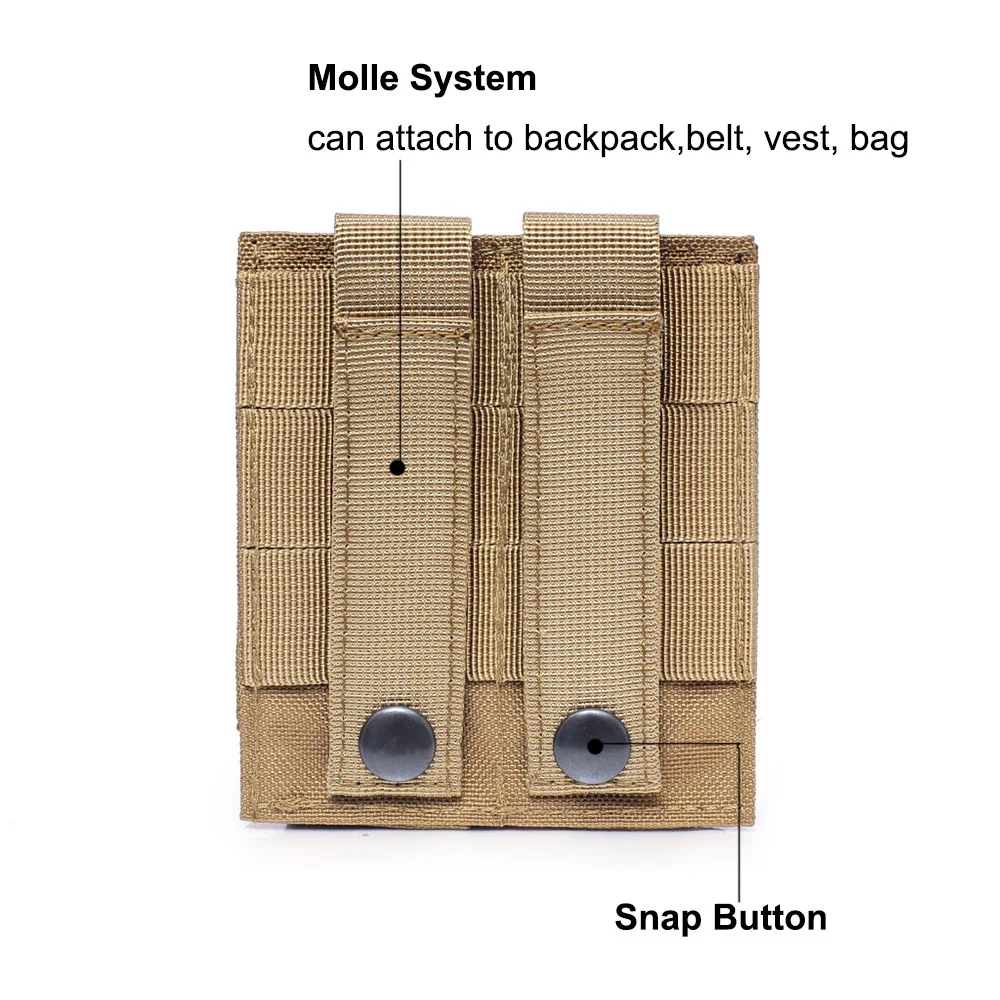 Bolsa para revistas de 9mm, bolsa para revistas de pistola, pistola táctica de dibujo rápido MOLLE, bolsa doble Mag, Kit de herramientas EDC, accesorio de caza - imagen 5