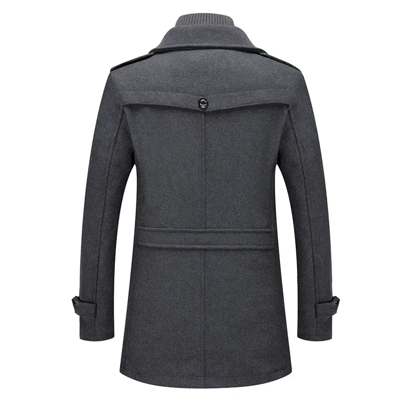 Gabardina cortaviento mezcla cachemira para hombre – Abrigo invernal - imagen 5