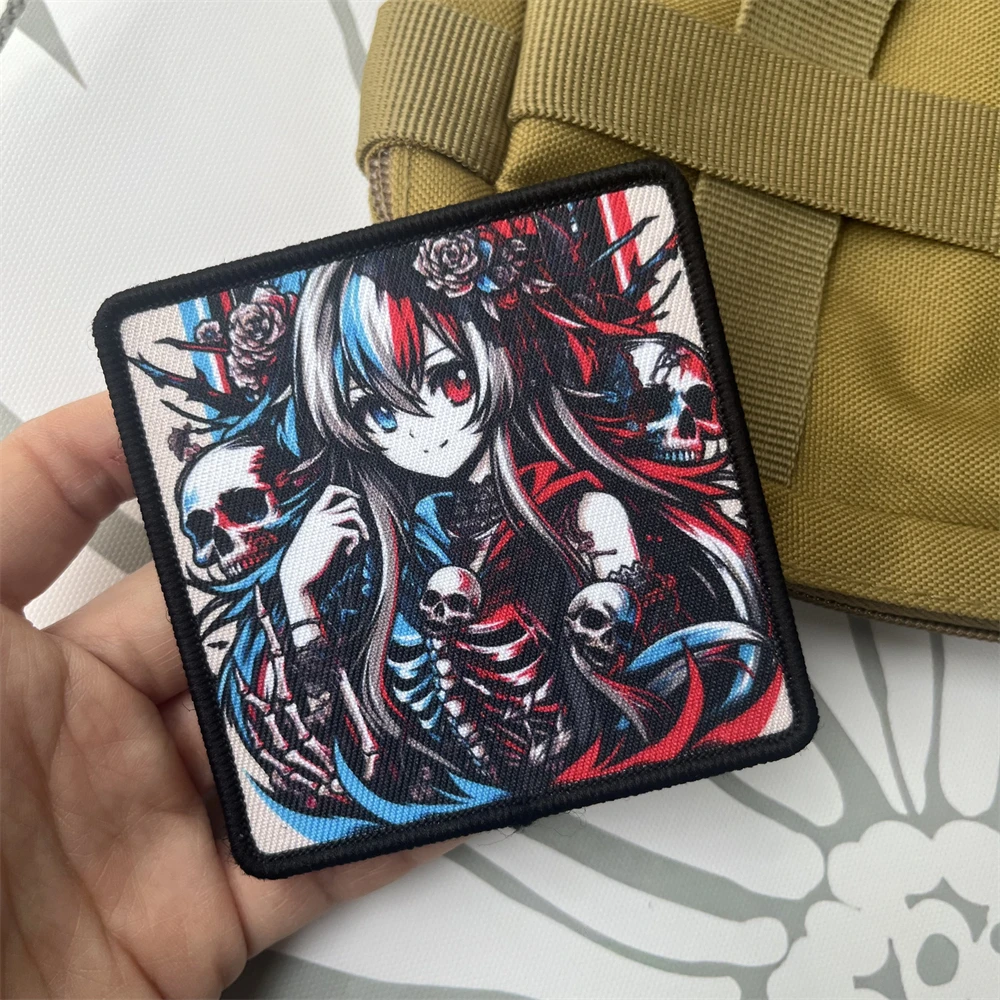 Insignia de moral táctica Punk de diosa de la luna de doncella rosa, decoración de mochila militar, pegatina de gancho y bucle impresa - imagen 2