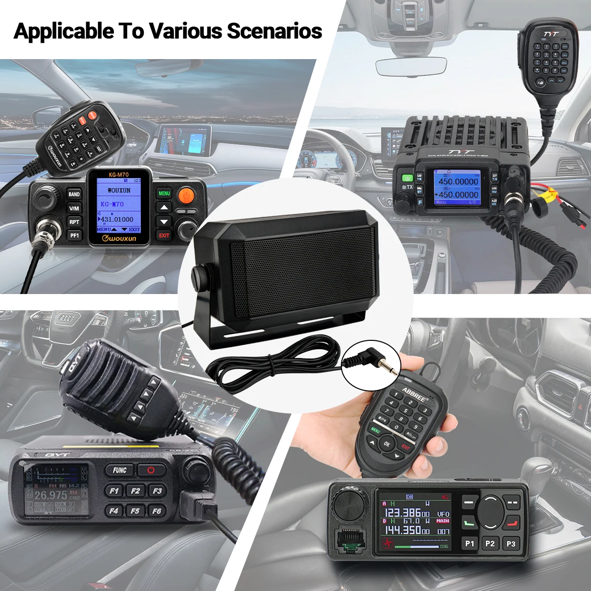 ABBREE-altavoz externo de Radio móvil KES-3, dispositivo de sonido claro de 3,5mm para AR-2520, WOUXUN, KG-M70, TYT, MD 9600, TH 9800, CB - imagen 5