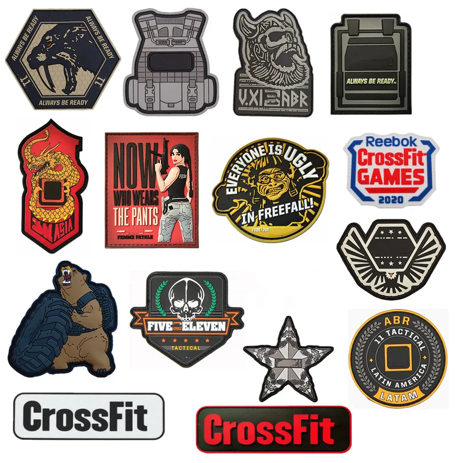 Chaleco táctico ABR con cabeza de Tigre, insignia de brazalete militar 3D de PVC para ropa, pegatina de aplicación con gancho, 25 estilos