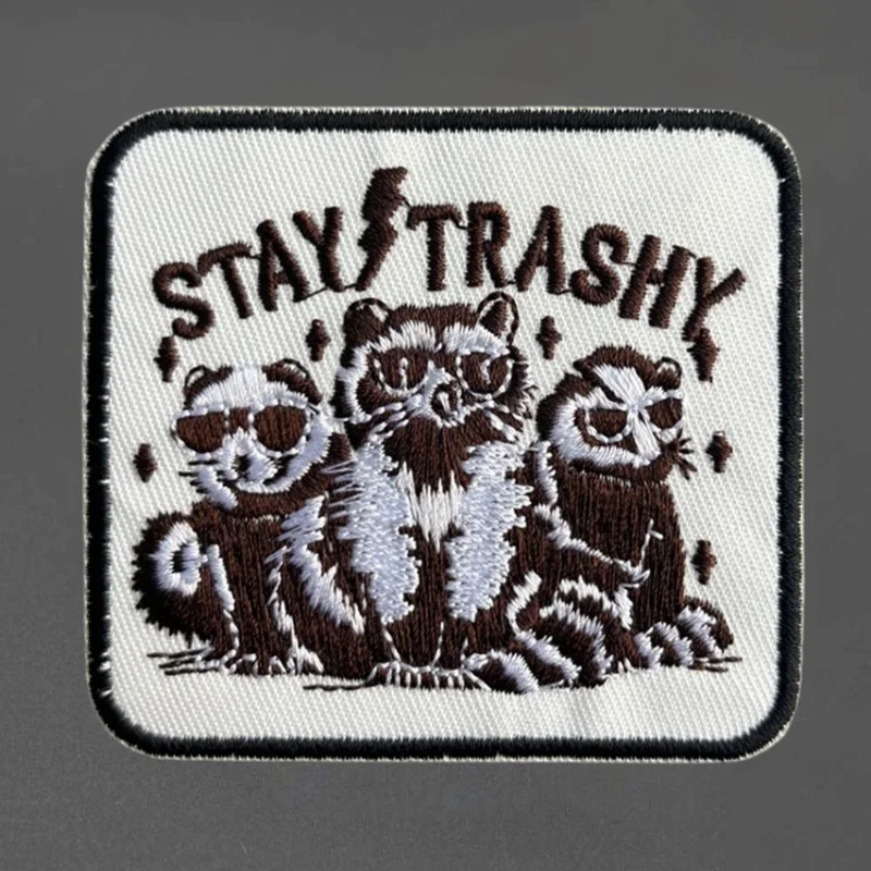 Parche bordado del equipo Racoon Squad, chaleco táctico, insignia de moral con gancho y bucle, pegatina decorativa para mochila, parches para brazalete para ropa - imagen 2