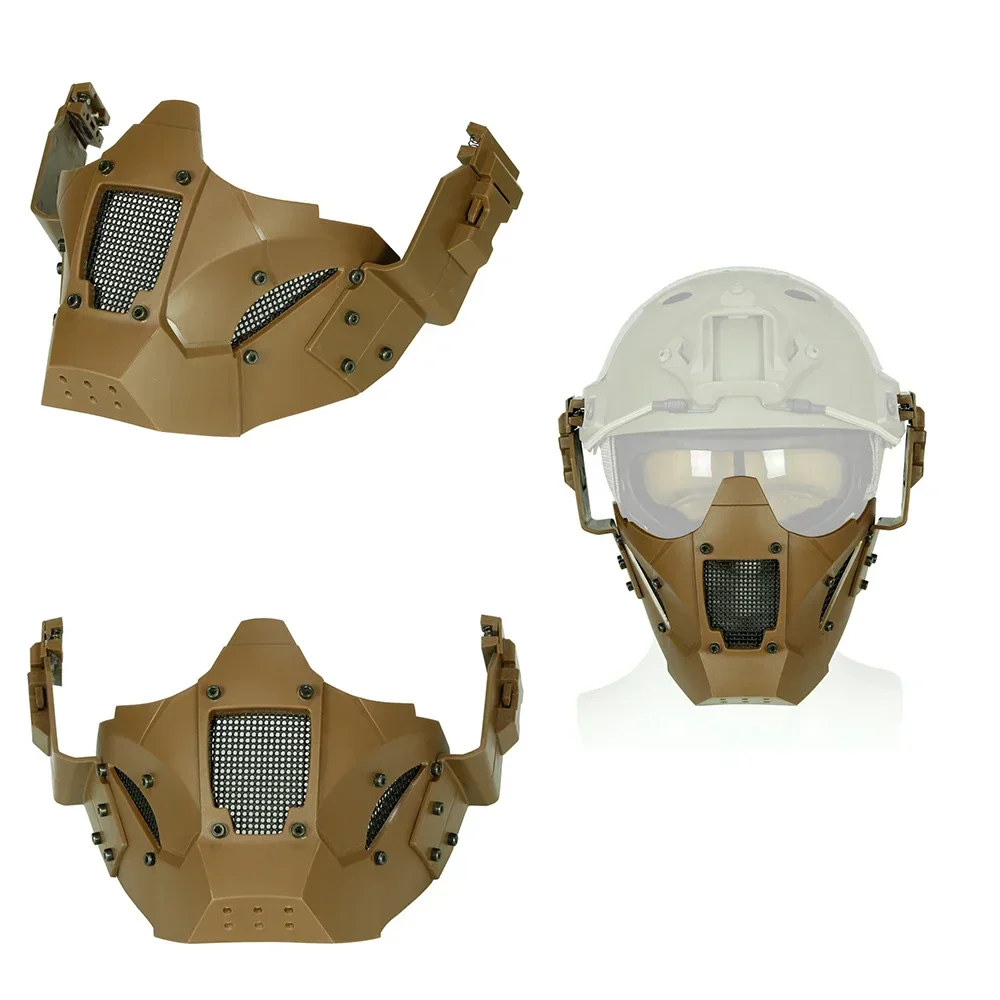 Máscara táctica de media cara para Airsoft, protector de Iron Warrior para caza al aire libre, transpirable, accesorios de Paintball - imagen 3