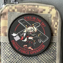 Parche táctico para drones con velcro gancho y bucle en mochila