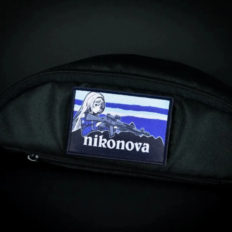 Parche estampado de Anime Gun Girl, chaleco táctico, gancho y bucle, sombrero, insignia de moral, mochila, pegatinas decorativas, parches para brazalete para ropa