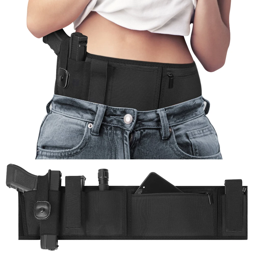 Funda táctica oculta para pistola con bolsa porta-munición, caza
