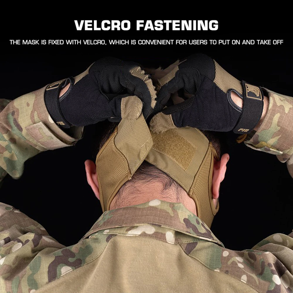 Pasamontañas de media cara para tiro táctico, máscara para CS Militar, caza, conducción al aire libre, senderismo, Bandana cómoda y transpirable - imagen 5