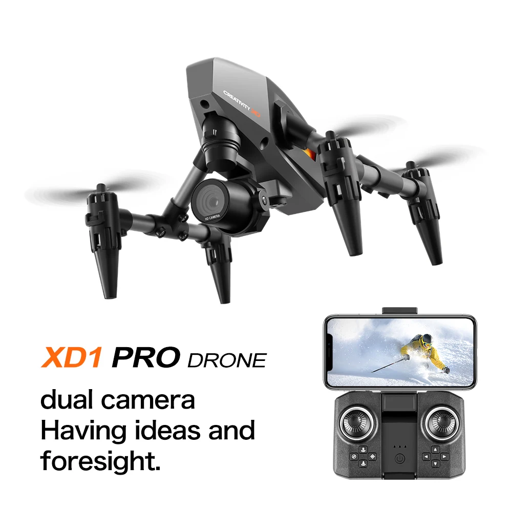 XD1 mini drone 8K HD cámara dual fotografía aérea aleación anticaída flujo óptico plegable quadcopter avión de juguete para niños - imagen 4